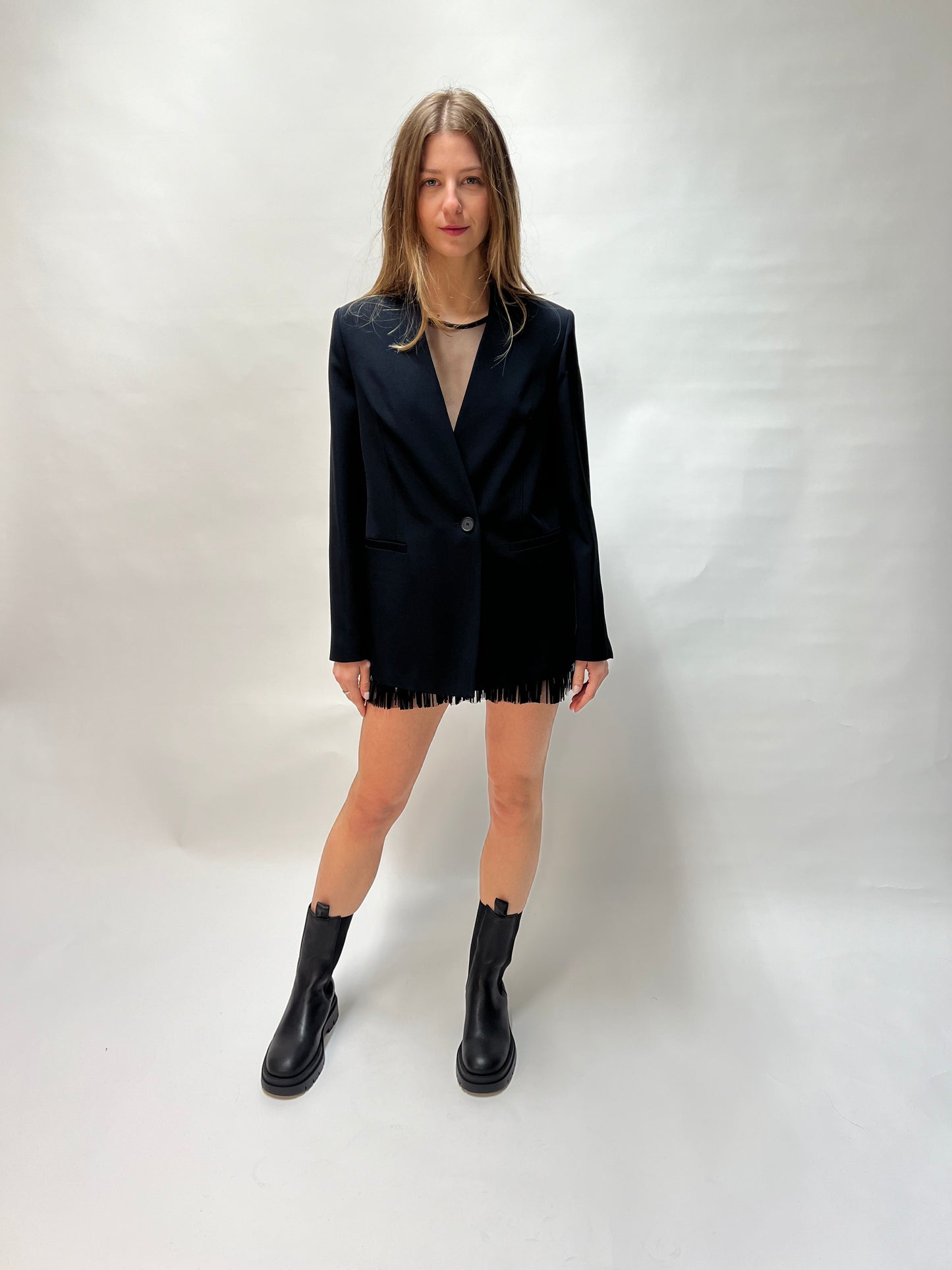 L. Conti Top con paillettes a frangia L4WW58