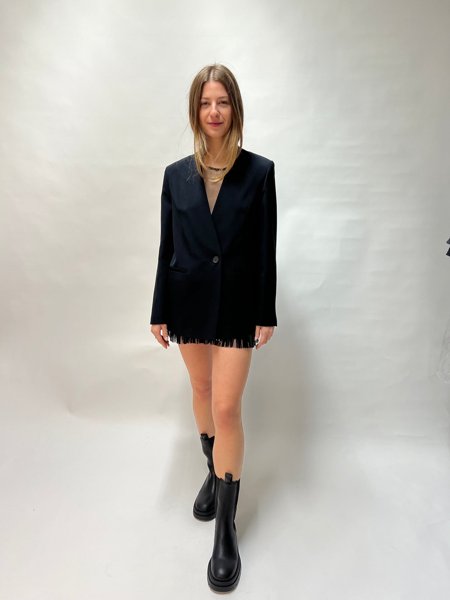 L. Conti Top con paillettes a frangia L4WW58