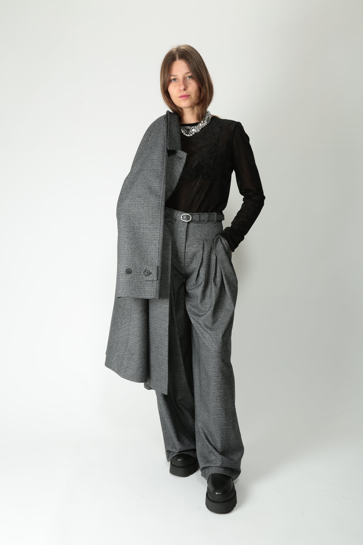 MeiMeij Pantalone ampio con pinces M5FV03