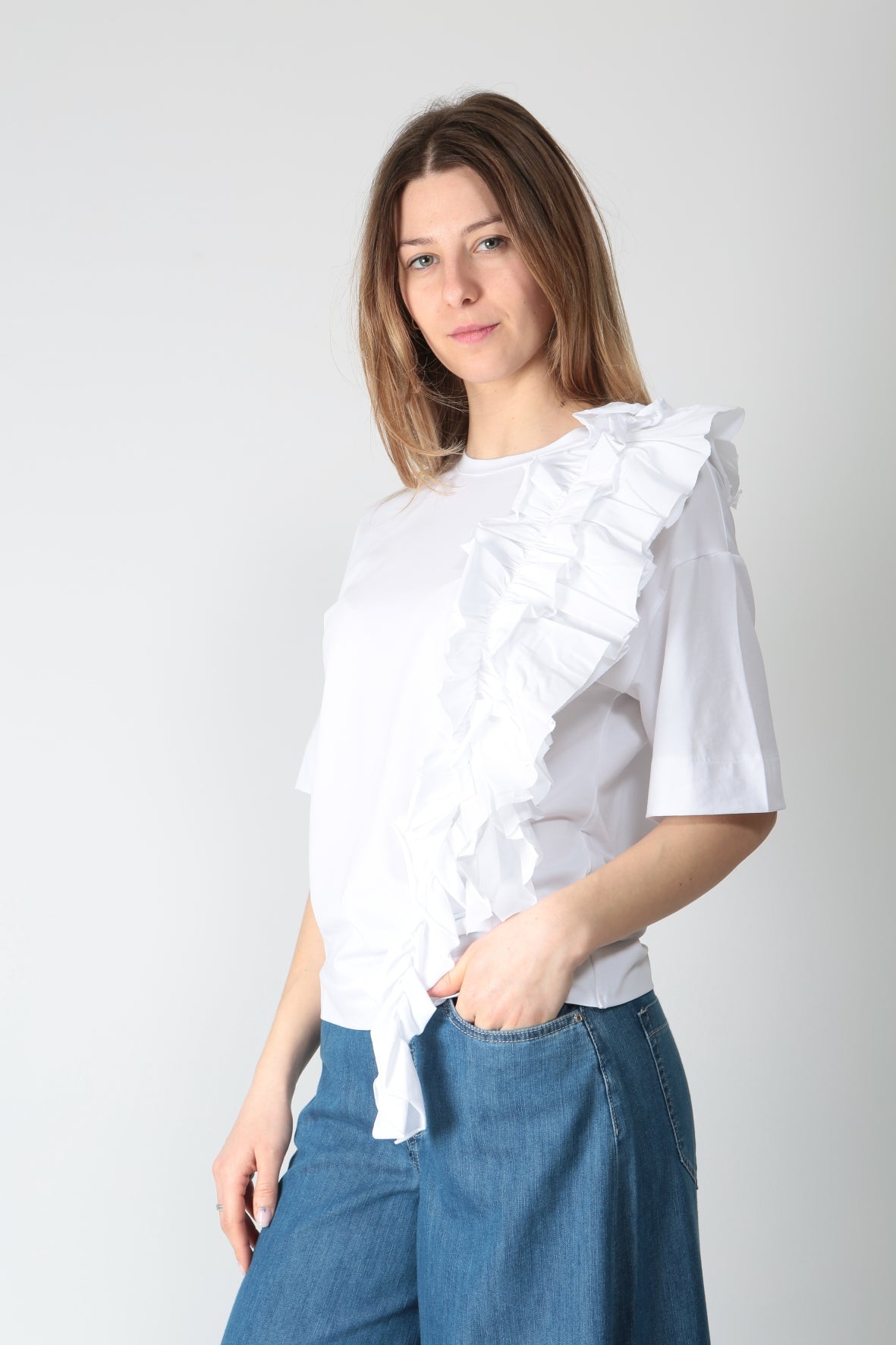 Alpha Studio T-shirt con frappa AD-6411C 2159