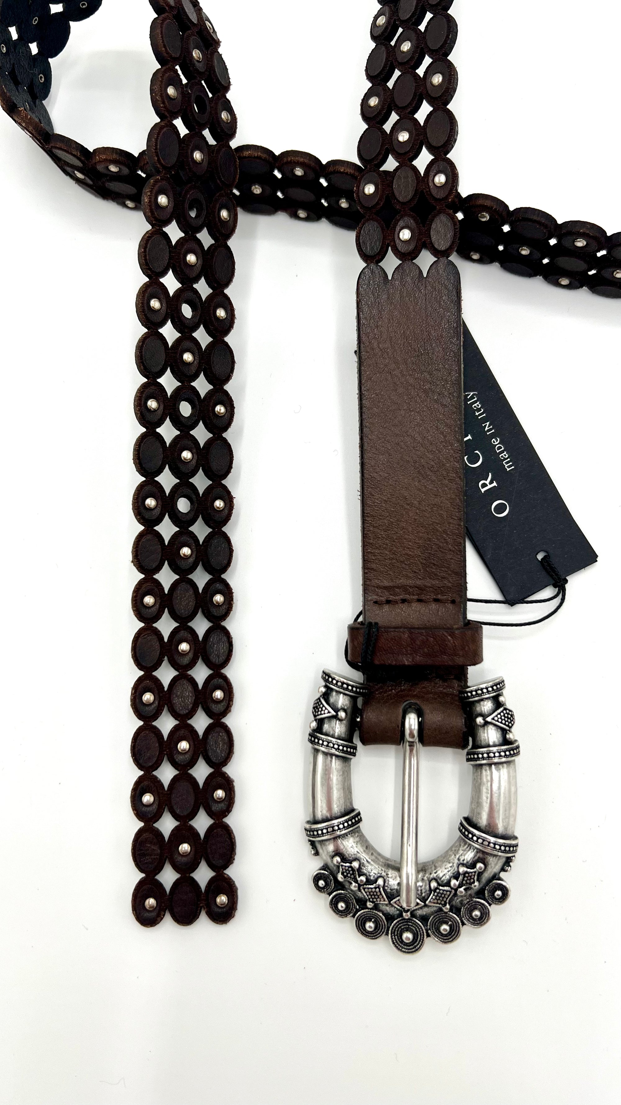 Orciani Cintura Safari Stain in cuoio D10501 - Gulie Atelier