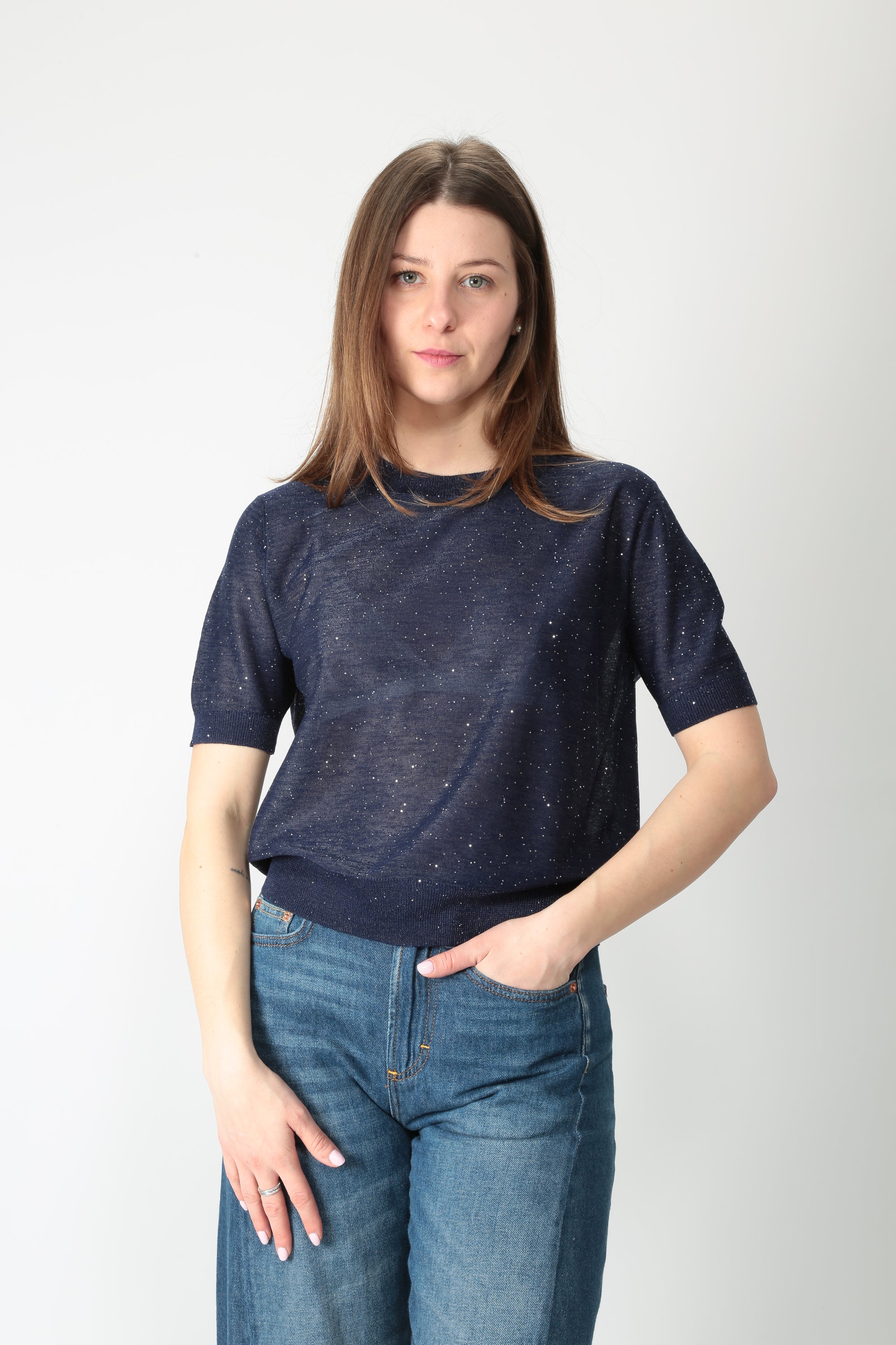 Kangra Maglia con micropaillettes 3900 21 39928 - Gulie Atelier