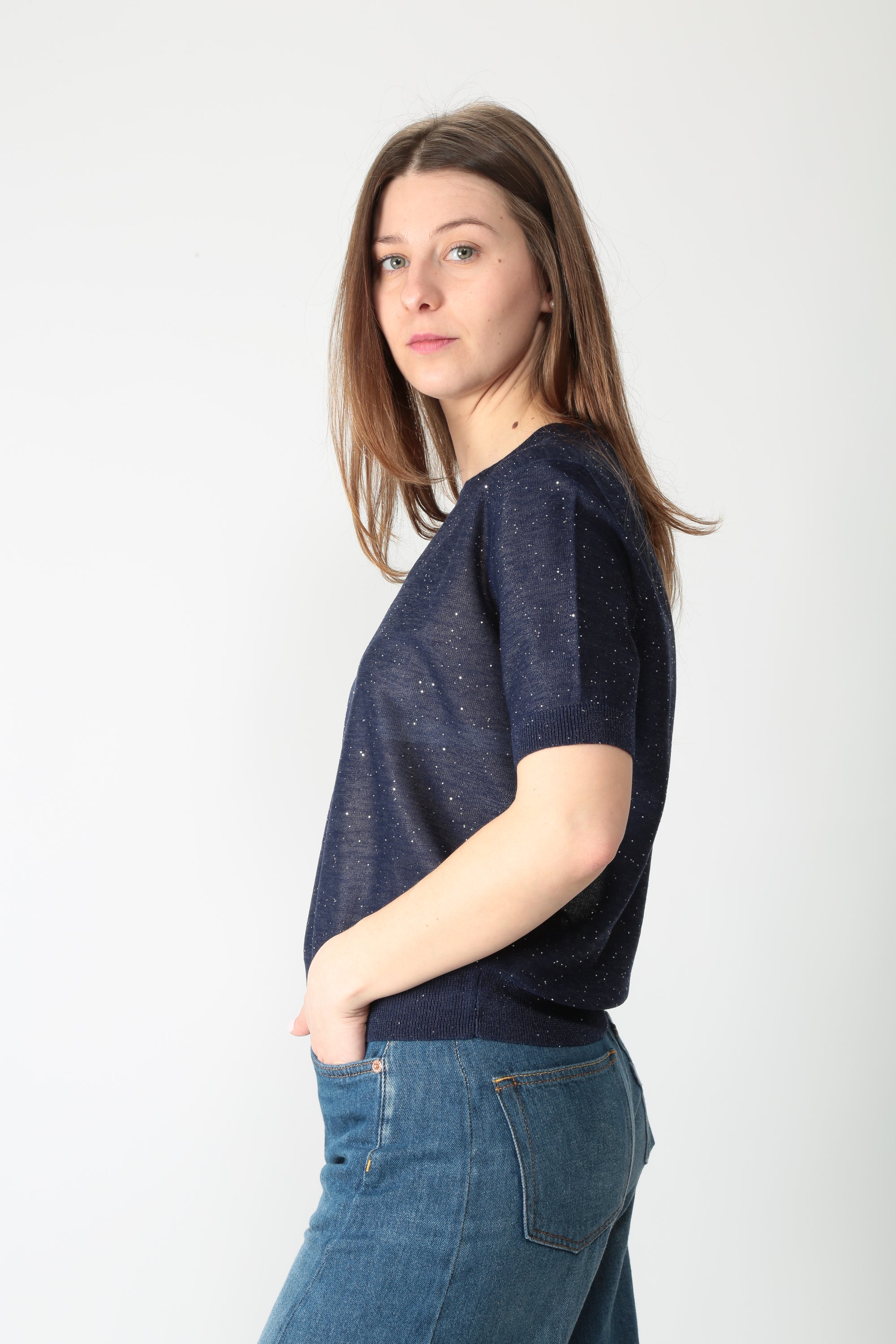 Kangra Maglia con micropaillettes 3900 21 39928 - Gulie Atelier