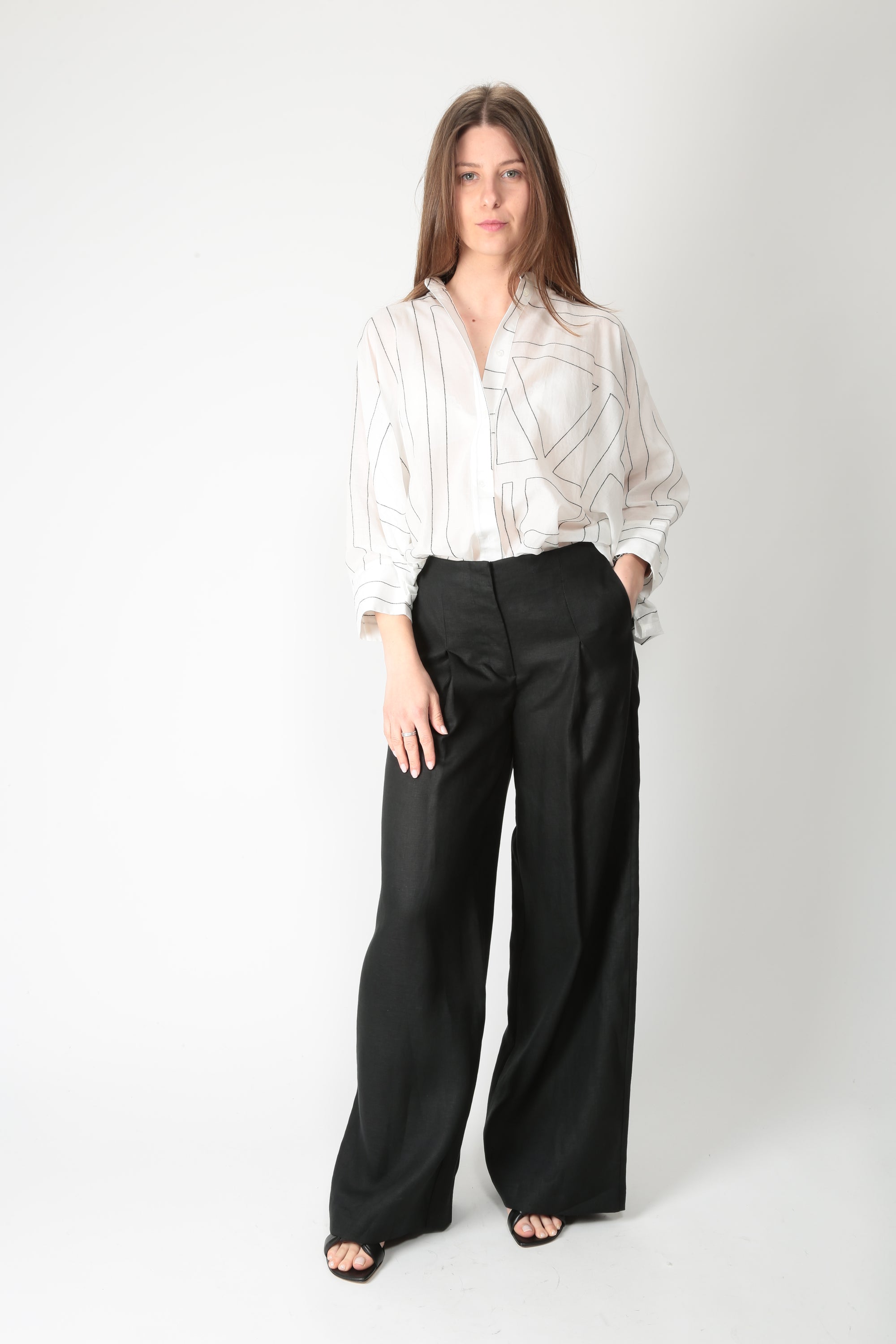 MeiMeij Pantalone ampio in lino M6EH07 - Gulie Atelier