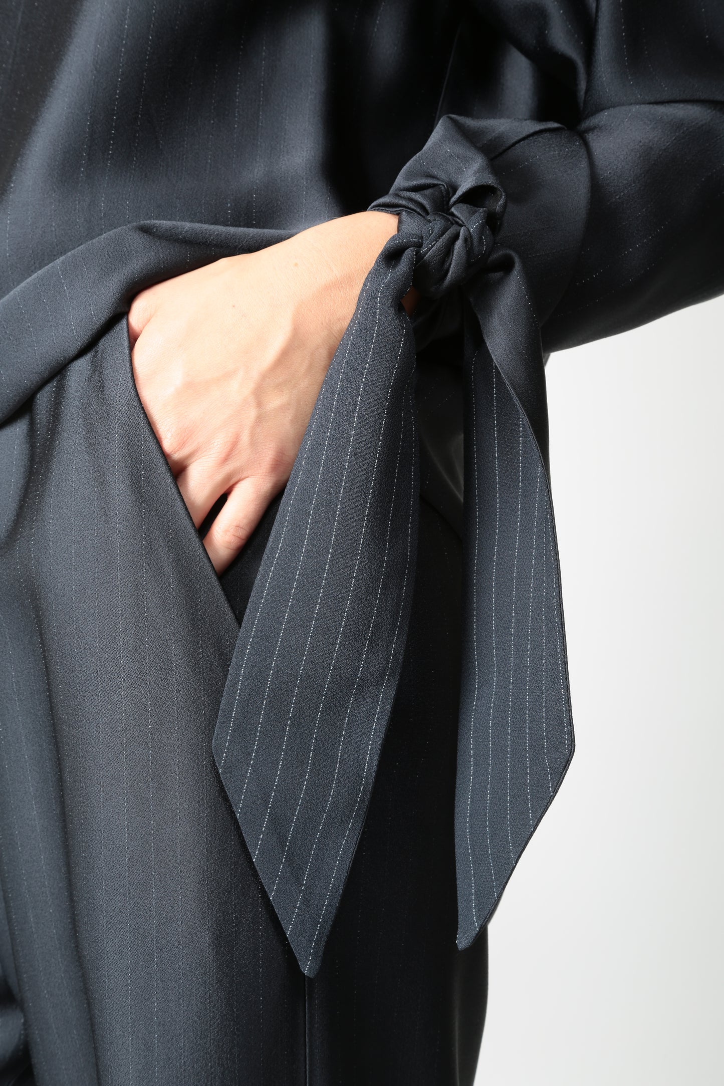 Tela Camicia gessata con fiocco Rebel