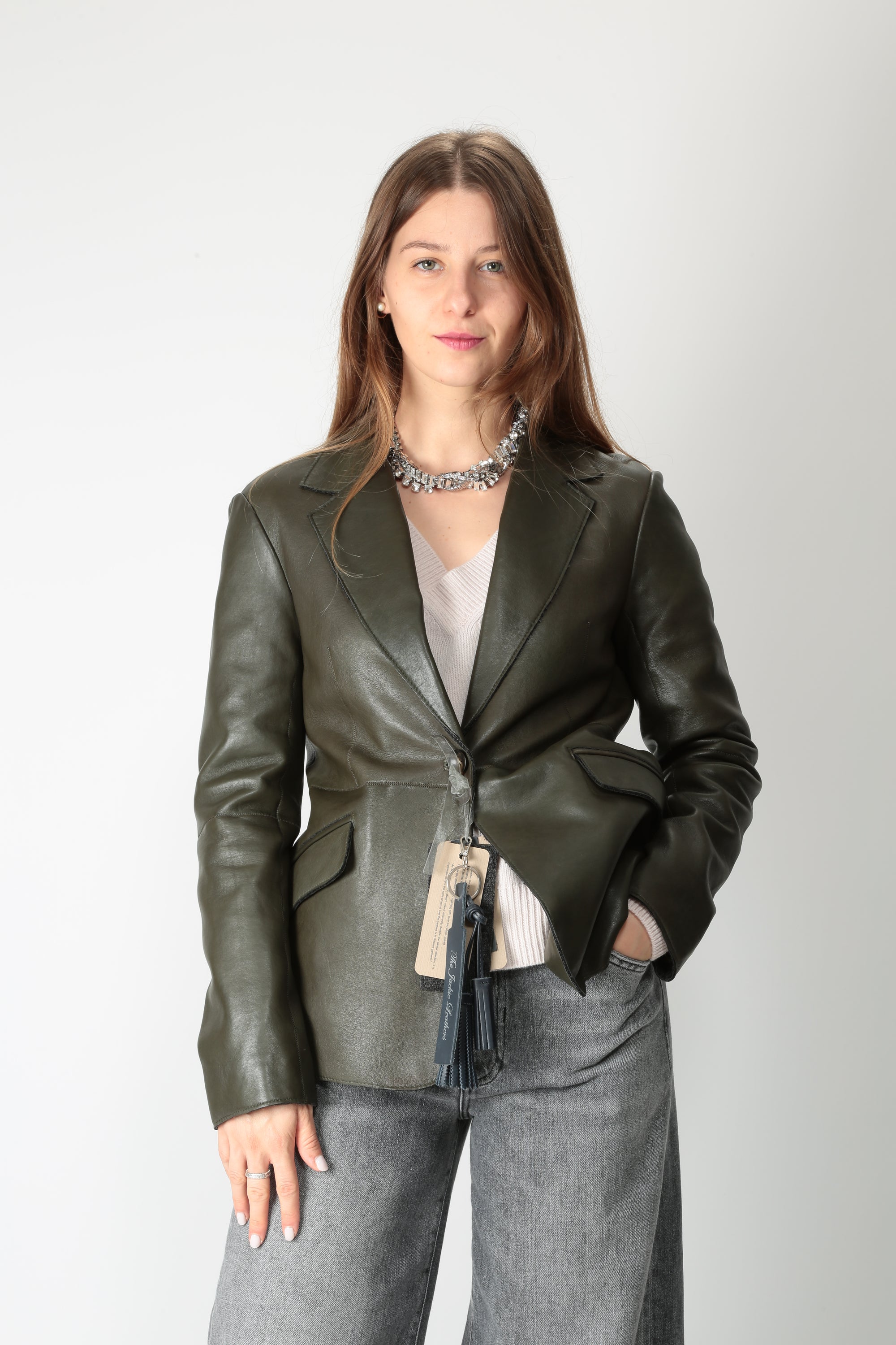 Jackie Giacca in pelle monopetto Lucia - Gulie Atelier
