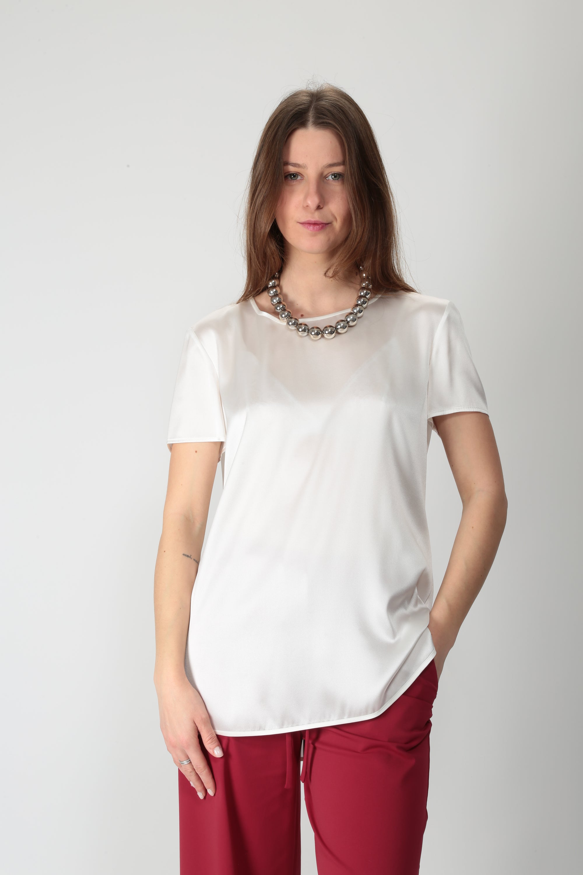 MaxMara MM T-shirt in seta MMLCortona - Gulie Atelier