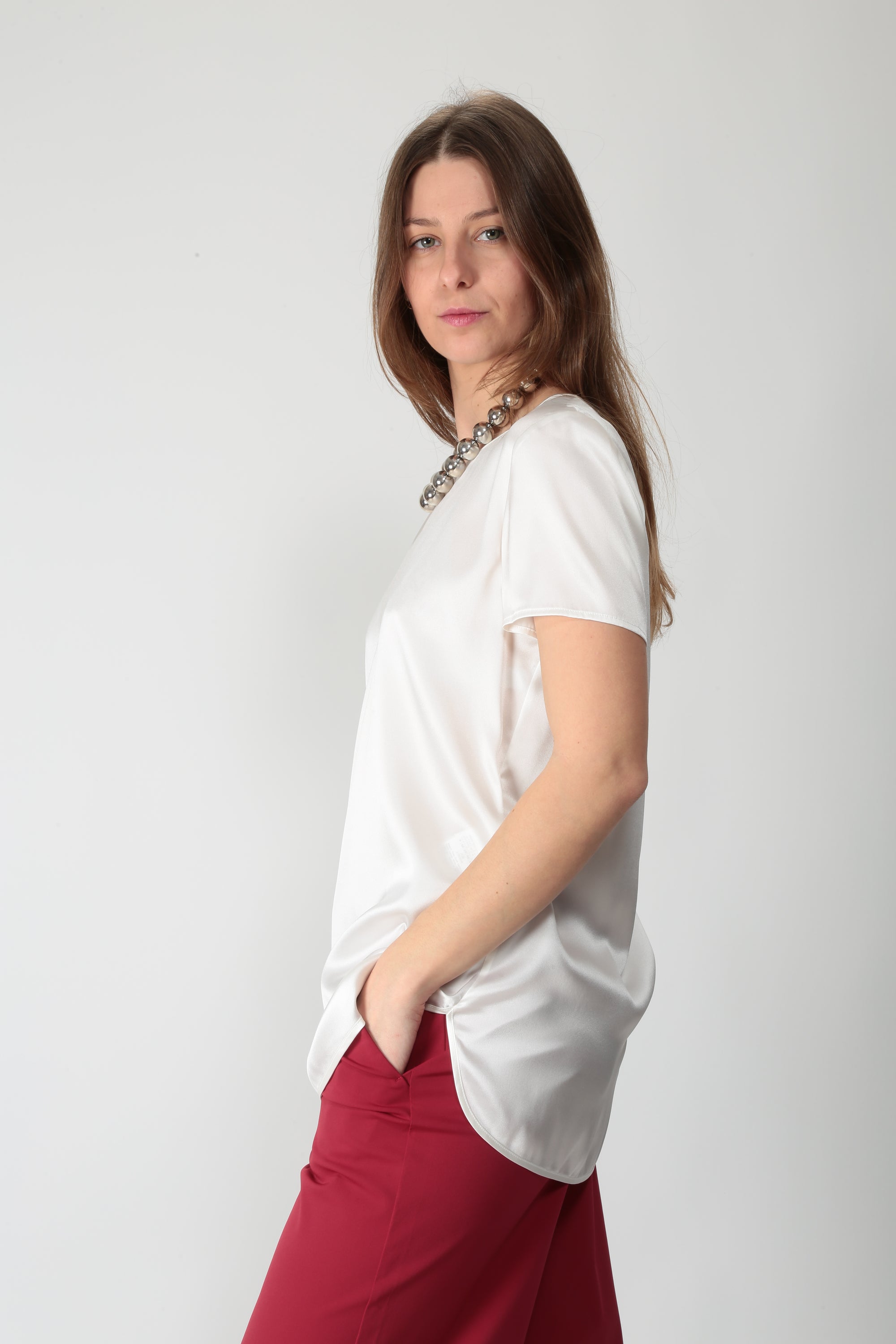 MaxMara MM T-shirt in seta MMLCortona - Gulie Atelier