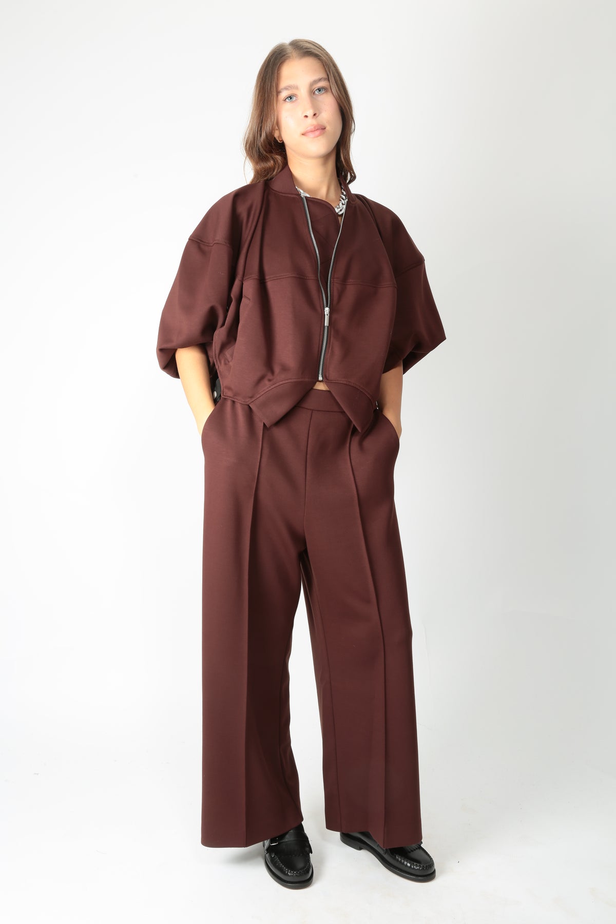 MeiMeij Pantalone in viscosa stretch M6FD12