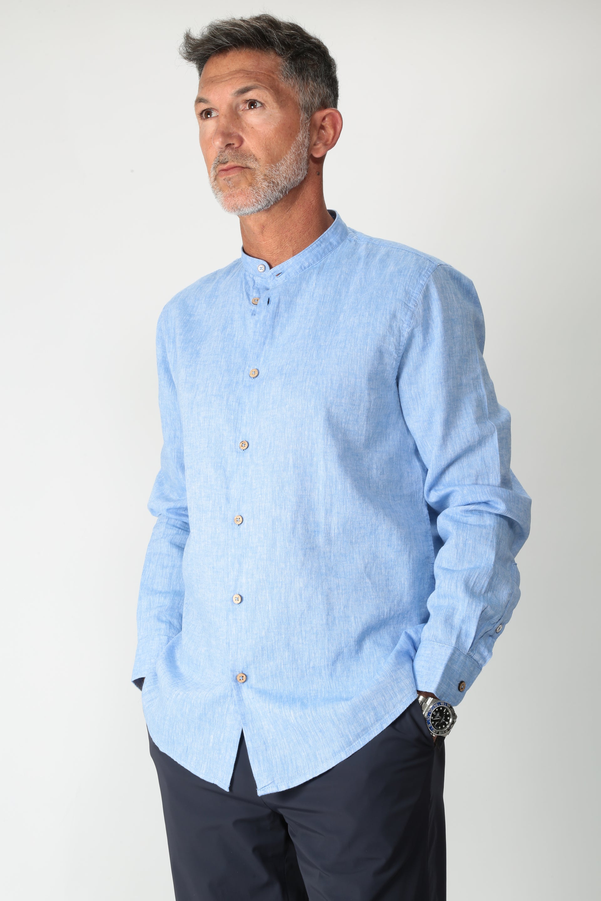 Camicia Hamaki-Ho CE1258H - 55% Lino, 45% Cotone, Tessuto Pregiato, Rivenditore Autorizzato - Foto 6