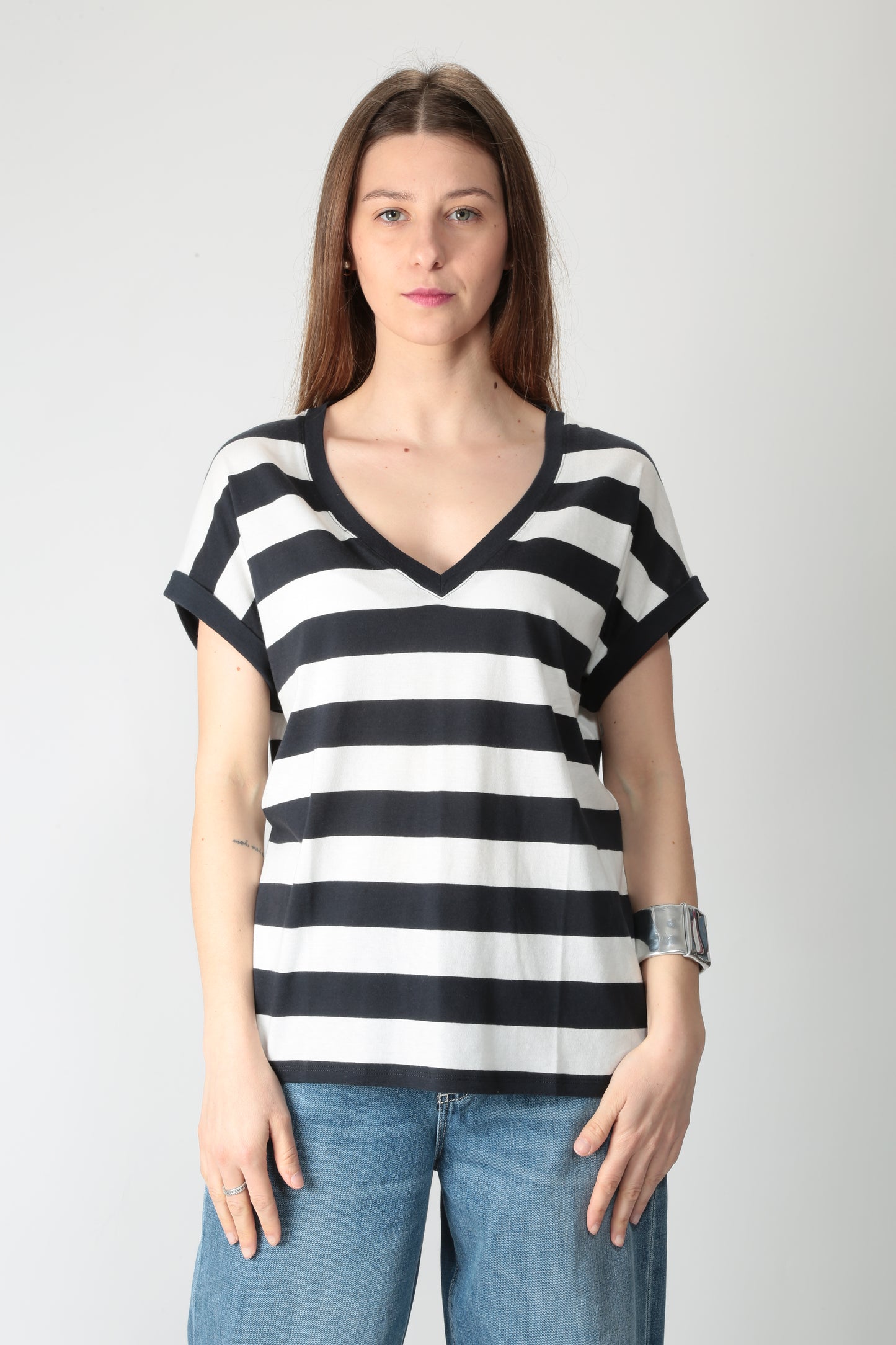 Majestic T-shirt scollo a V M456-FTS912
