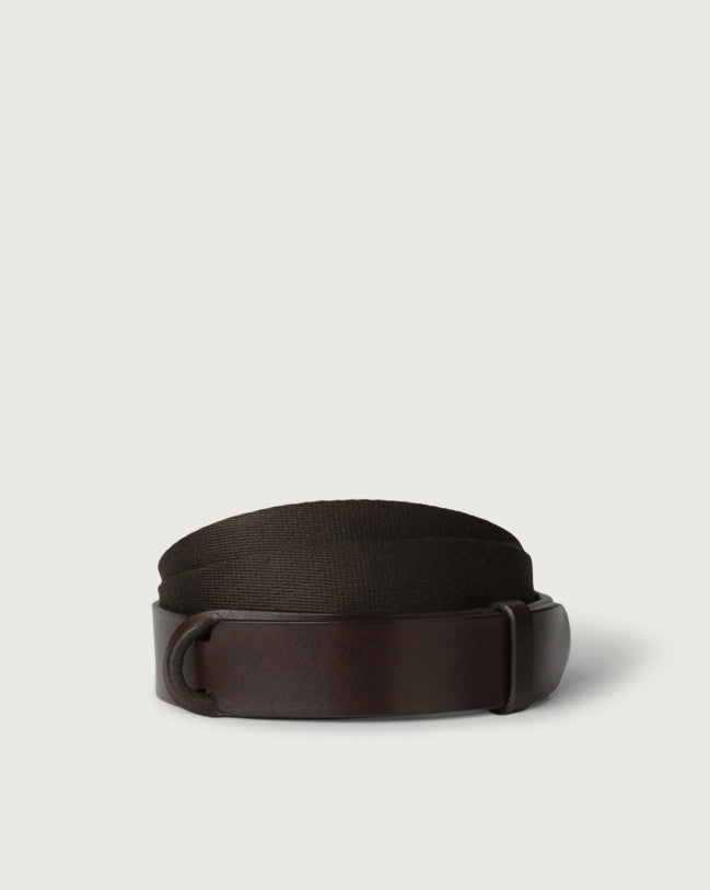 Orciani Cintura in cuoio e tessuto regolabile Nobuckle - Gulie Atelier
