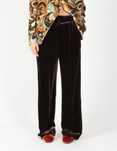 Maliparmi Pantalone palazzo in velluto Fluid Velv