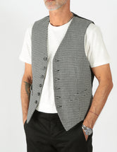 Officina 36 Gilet pied de poule bianco/nero 152