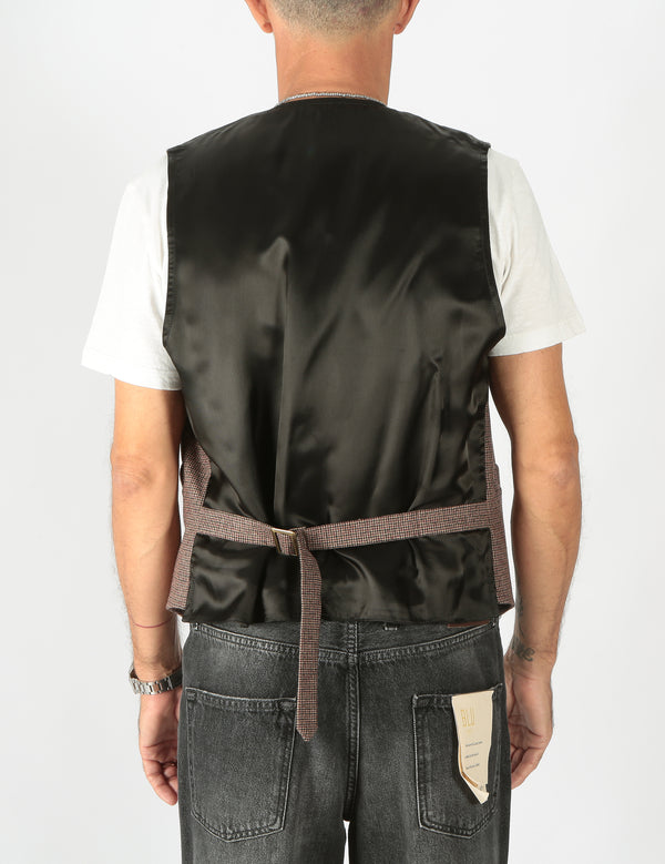 Officina 36 Gilet pied de poule bordeaux 136
